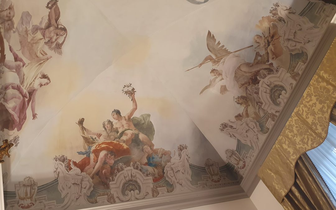 Decorazione soffitti classico barocco, trompe l’œil